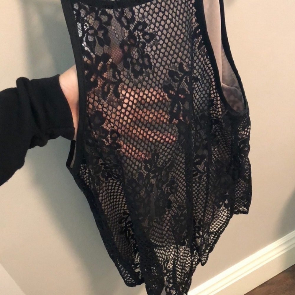 NWT Rumor Boutique Elegant Black Lace Tank Top - Picture 3 of 7